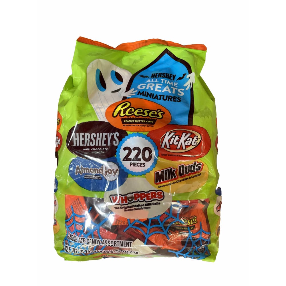 Hershey's Hershey, All Time Greats Miniatures Chocolate Assortment Candy, Halloween, 70.79 oz, Bulk Variety Bag (220 Pieces)