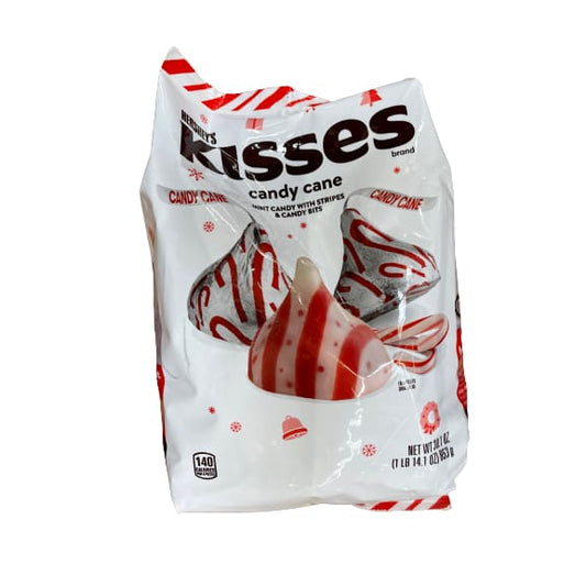 HERSHEY’S KISSES Candy Cane Mint With Stripes and Candy Bits Candy Christmas 30.1 oz Bulk Bag - HERSHEY’S