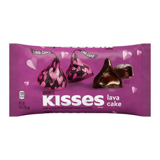 HERSHEY’S KISSES Lava Cake Dark Chocolate with a Gooey Chocolate Center Candy Valentine’s Day 9 oz Bag - HERSHEY’S