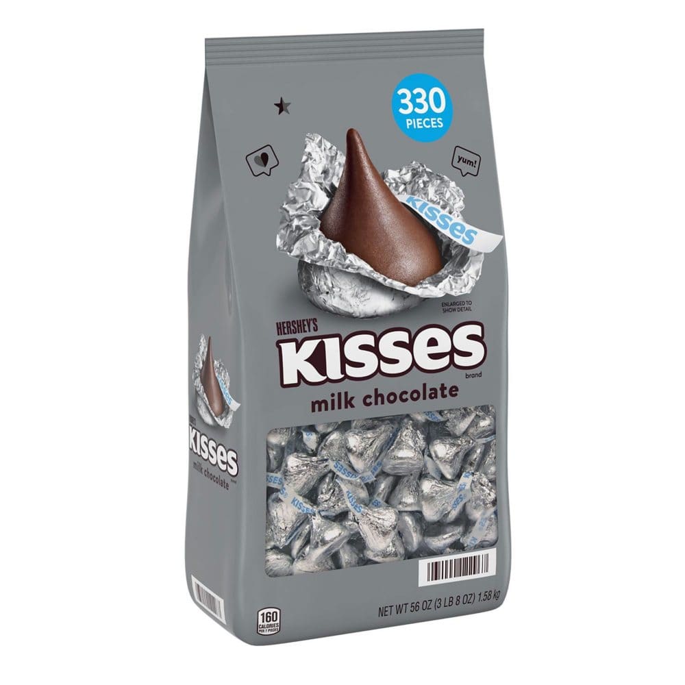 HERSHEY’S KISSES Milk Chocolate Candy Individually Wrapped Bulk Bag (56 oz. 330 pcs.) - Candy - HERSHEY’S KISSES