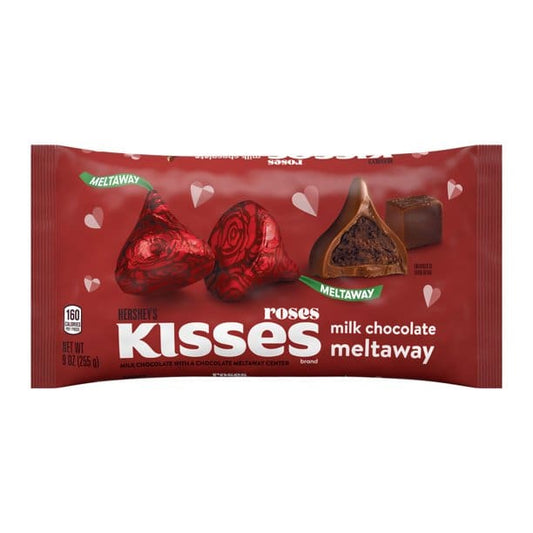 HERSHEY’S KISSES Roses Milk Chocolate Meltaway Candy Valentine’s Day 9 oz Bag - Hershey’s