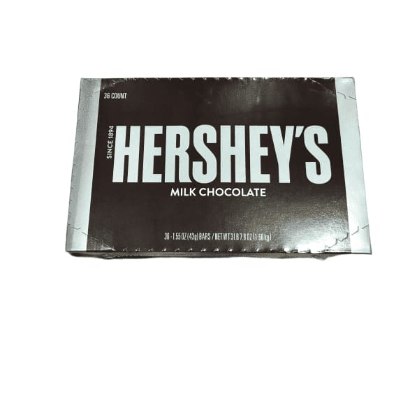 HERSHEY'S Milk Chocolate Candy Bars, 1.55-oz. Bars, 36 Count - ShelHealth.Com