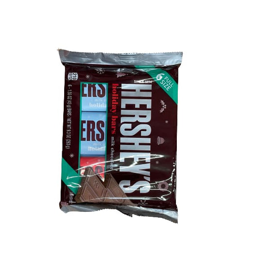 HERSHEY’S Milk Chocolate Christmas Candy 1.55 oz Bars 6 Pieces - HERSHEY’S
