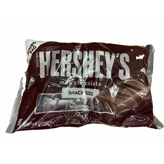 Hershey's HERSHEY'S, Milk Chocolate Snack Size Candy Bars, Individually Wrapped, 19.8 oz, Jumbo Bag