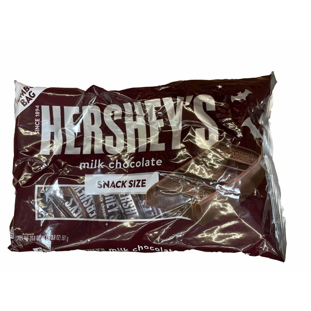 Hershey's HERSHEY'S Milk Chocolate Snack Size Candy Bars, Individually Wrapped, 19.8 oz, Jumbo Bag