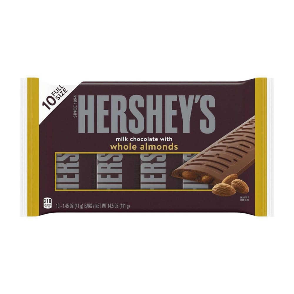 Hershey’s Milk Chocolate with Almonds Candy Bars (14.5 oz. 10 ct.) - Candy - Hershey’s Milk