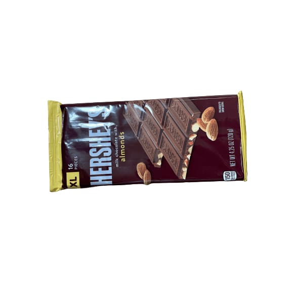 Hershey's HERSHEY'S Milk Chocolate with Almonds Candy, XL, Bulk Chocolate Candy, 4.25 oz, Bar