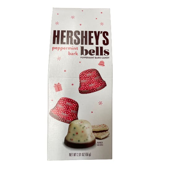 HERSHEY’S Peppermint Bark Bells Candy Christmas 2.01 oz Bag - HERSHEY’S