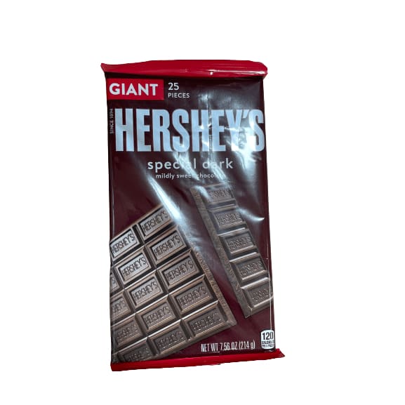 Hershey's HERSHEY'S, SPECIAL DARK Mildly Sweet Chocolate Giant Candy, 7.56 oz, Bar (25 Pieces)