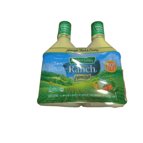 Hidden Valley Original Ranch Homestyle Salad Dressing Bottles, 80 Ounces - ShelHealth.Com