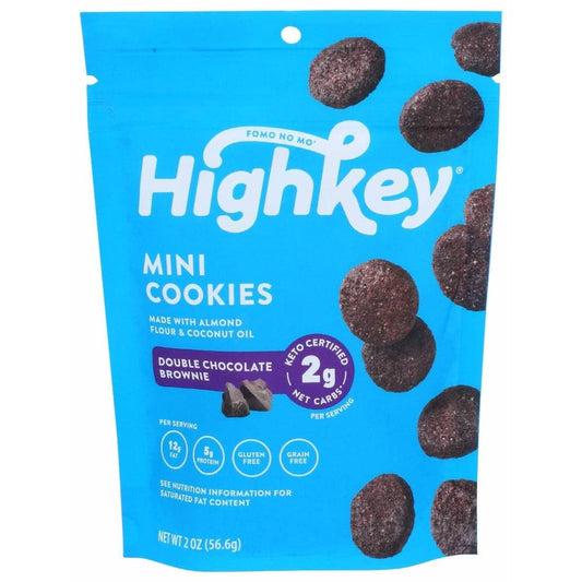 HIGHKEY HIGH KEY SNACKS Mini Cookies Double Chocolate Brownie, 2 oz