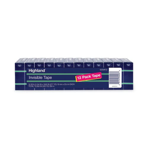 Highland Invisible Permanent Mending Tape 1 Core 0.75 X 83.33 Ft Clear 12/pack - School Supplies - Highland™