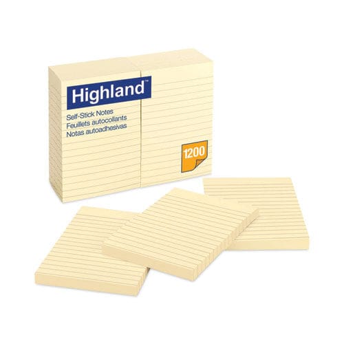 Highland Self-stick Notes Note Ruled 4 X 6 Yellow 100 Sheets/pad 12 Pads/pack - School Supplies - Highland™