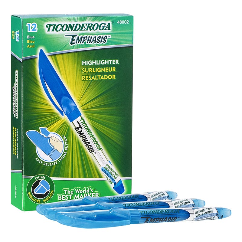Highlighters Pocket Style Blue 12Pk Chisel Tip (Pack of 6) - Highlighters - Dixon Ticonderoga Company