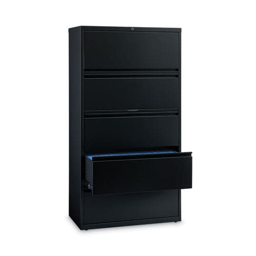 Hirsh Industries Lateral File Cabinet 5 Letter/legal/a4-size File Drawers Black 30 X 18.62 X 67.62 - Furniture - Hirsh Industries®