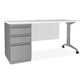 Hirsh Industries Modern Teacher Series Left Pedestal Desk 60 X 24 X 28.75 White/silver - Furniture - Hirsh Industries®