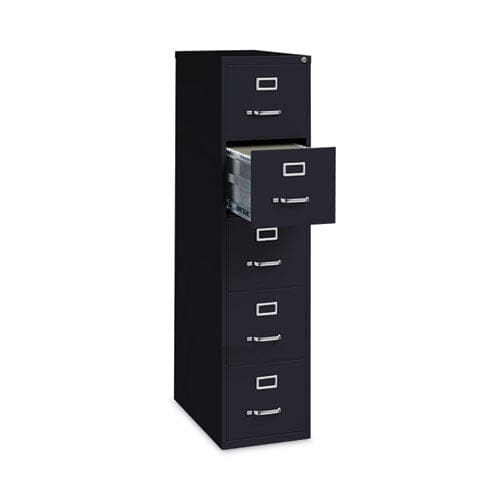 Hirsh Industries Vertical Letter File Cabinet 5 Letter-size File Drawers Black 15 X 26.5 X 61.37 - Furniture - Hirsh Industries®