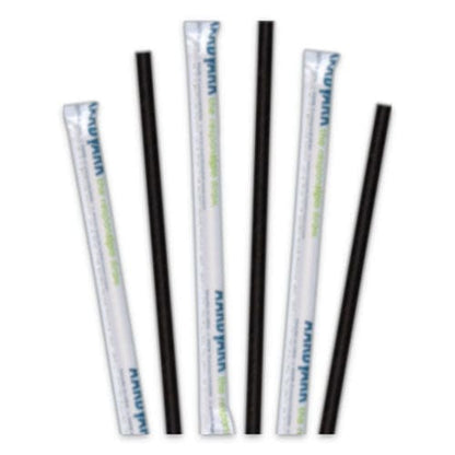 Hoffmaster Aardvark Paper Straws 5.75 Black 3,200/carton - Food Service - Hoffmaster®