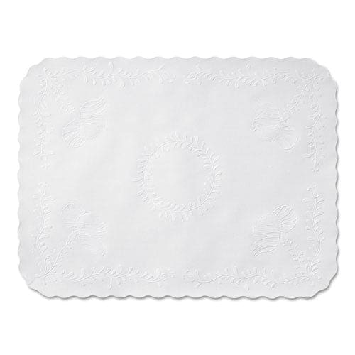 Hoffmaster Anniversary Embossed Scalloped Edge Tray Mat 14 X 19 White 1,000/carton - Food Service - Hoffmaster®