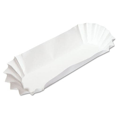 Hoffmaster Fluted Hot Dog Trays 6 X 2 X 2 White Paper 500/sleeve 6 Sleeves/carton - Food Service - Hoffmaster®