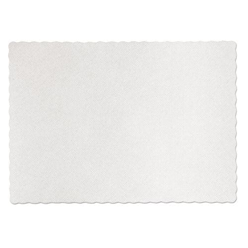 Hoffmaster Knurl Embossed Scalloped Edge Placemats 9.5 X 13.5 White 1,000/carton - Food Service - Hoffmaster®