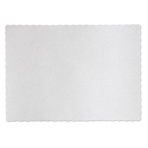 Hoffmaster Knurl Embossed Scalloped Edge Placemats 9.5 X 13.5 White 1,000/carton - Food Service - Hoffmaster®