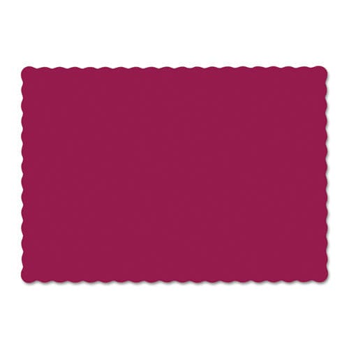 Hoffmaster Solid Color Scalloped Edge Placemats 9.5 X 13.5 Burgundy 1,000/carton - Food Service - Hoffmaster®