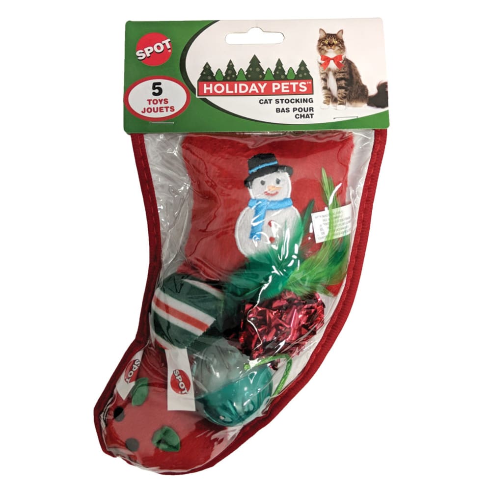 Holiday Cat Stocking Small 5Pc - Pet Supplies - Holiday