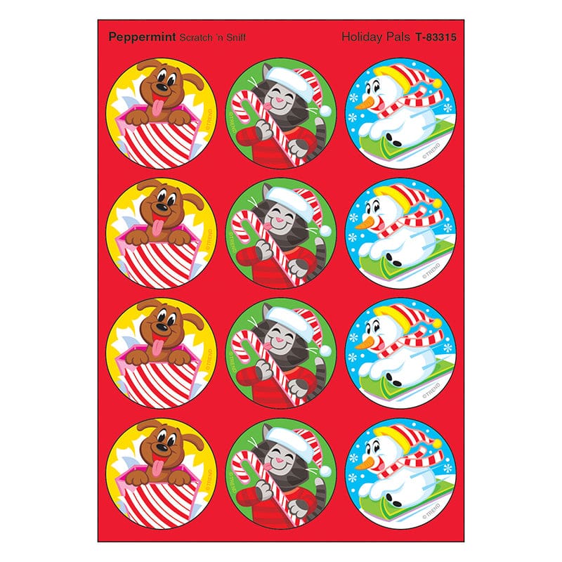 Holiday Pals/Peppermint Stinky Stickers (Pack of 12) - Holiday/Seasonal - Trend Enterprises Inc.