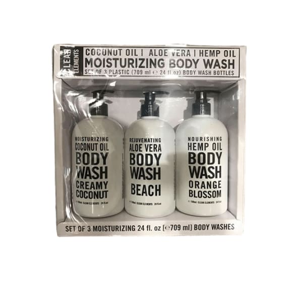 Home and Body Co Clean Elements Body Wash Assorted, 3 x 24 fl oz. - ShelHealth.Com