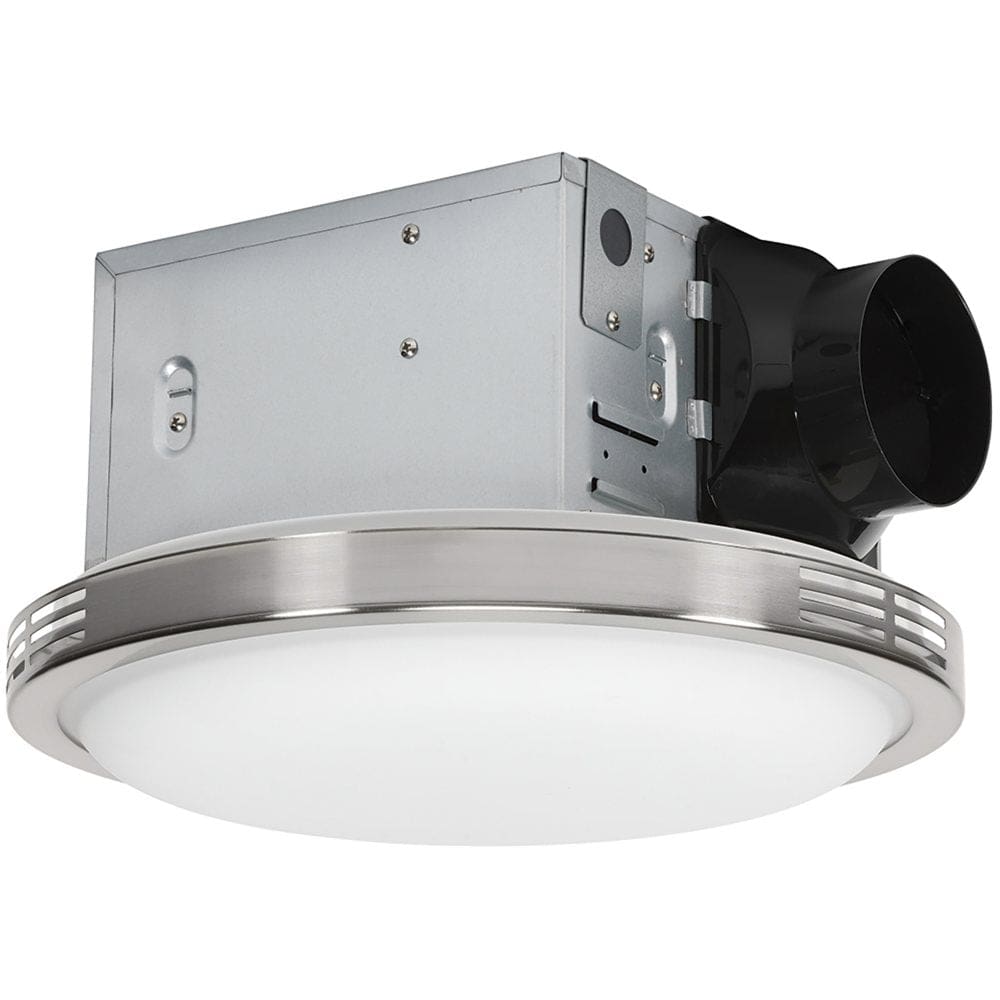 Homewerks Bathroom Ventilation Fan with LED Light and Brushed Nickel Trim - Bath - Homewerks