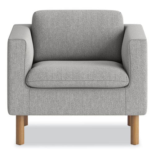 HON Parkwyn Series Club Chair 33 X 26.75 X 29 Gray Seat Gray Back Oak Base - Furniture - HON®