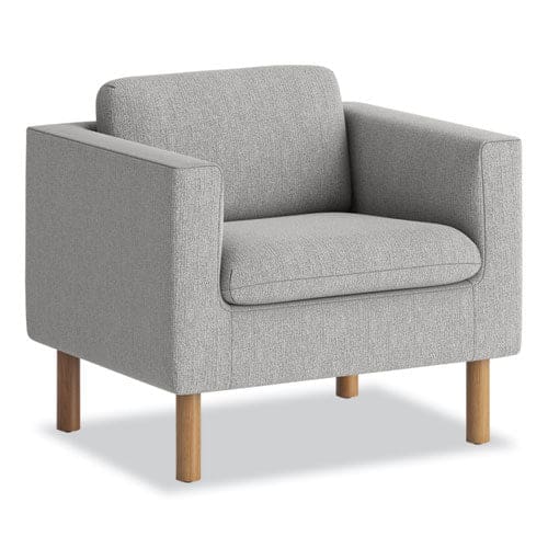 HON Parkwyn Series Club Chair 33 X 26.75 X 29 Gray Seat Gray Back Oak Base - Furniture - HON®