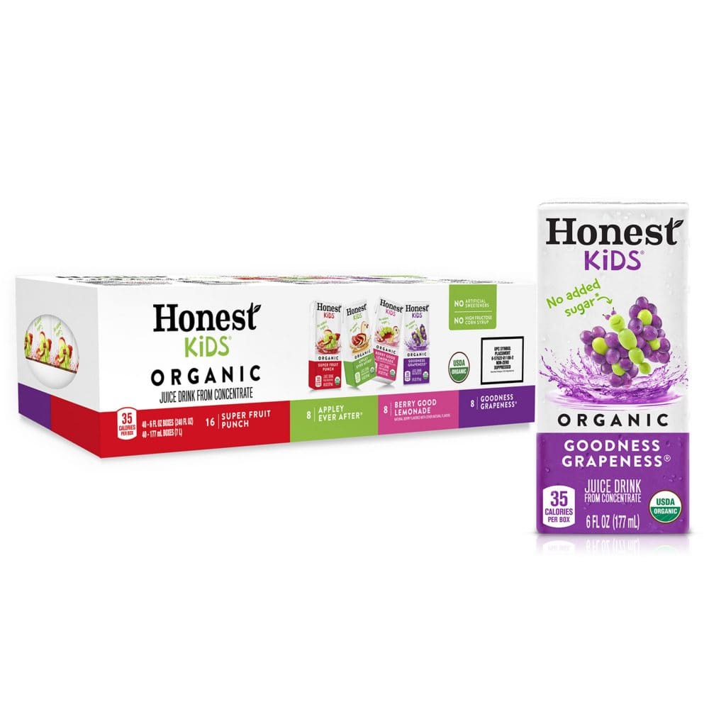 Honest Kids Organic Fruit Juice Drink Boxes Variety Pack (6 oz. 40 pk.) - Juice & Kids Drinks - Honest Kids