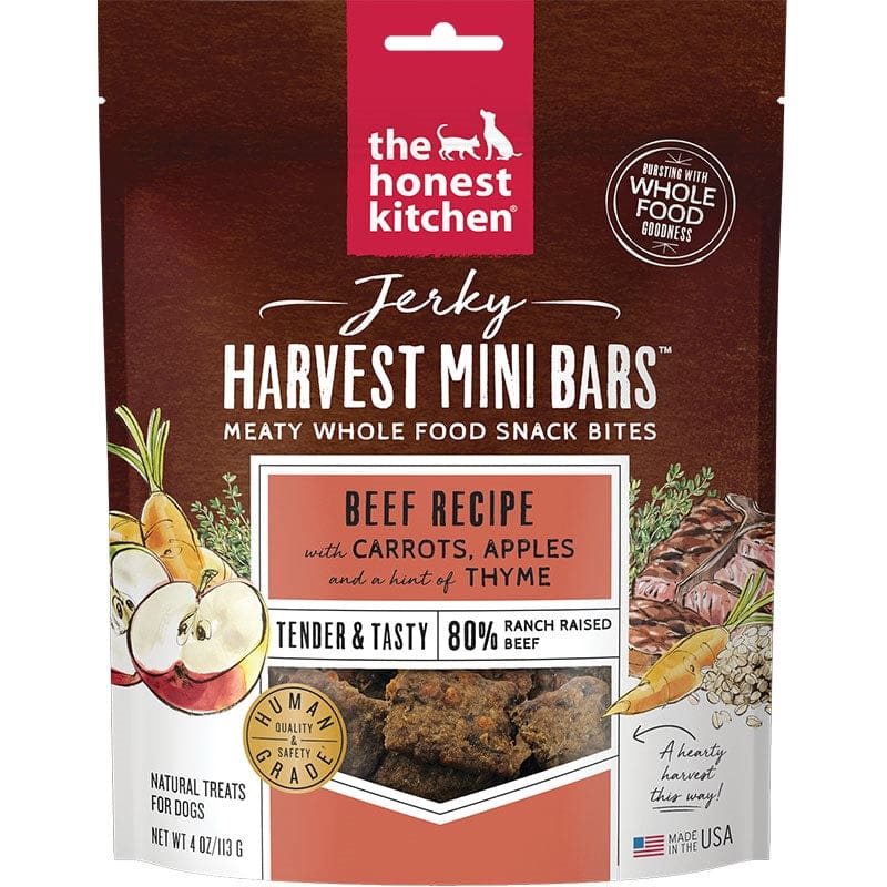 Honest Kitchen Dog Beef Jerky Harvest Bars Mini 4oz. - Pet Supplies - Honest Kitchen