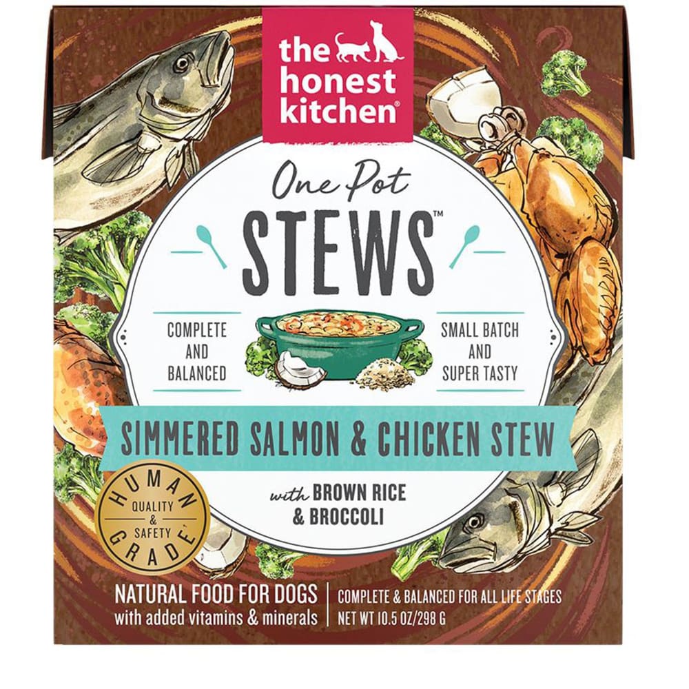 Honest Kitchen Dog One Pot Simmered Salmon and Chicken with Brown Rice and Brocolli 10.5oz. (Case of 6) - Pet Supplies - Honest Kitchen