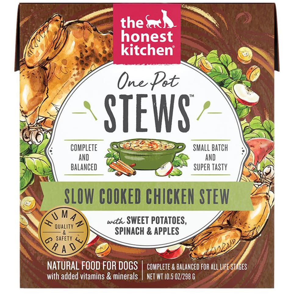 Honest Kitchen Dog One Pot Stew Slow Cooked Chicken with Sweet Potato; Spinach and Chicken 10.5oz. (Case of 6) - Pet Supplies - Honest