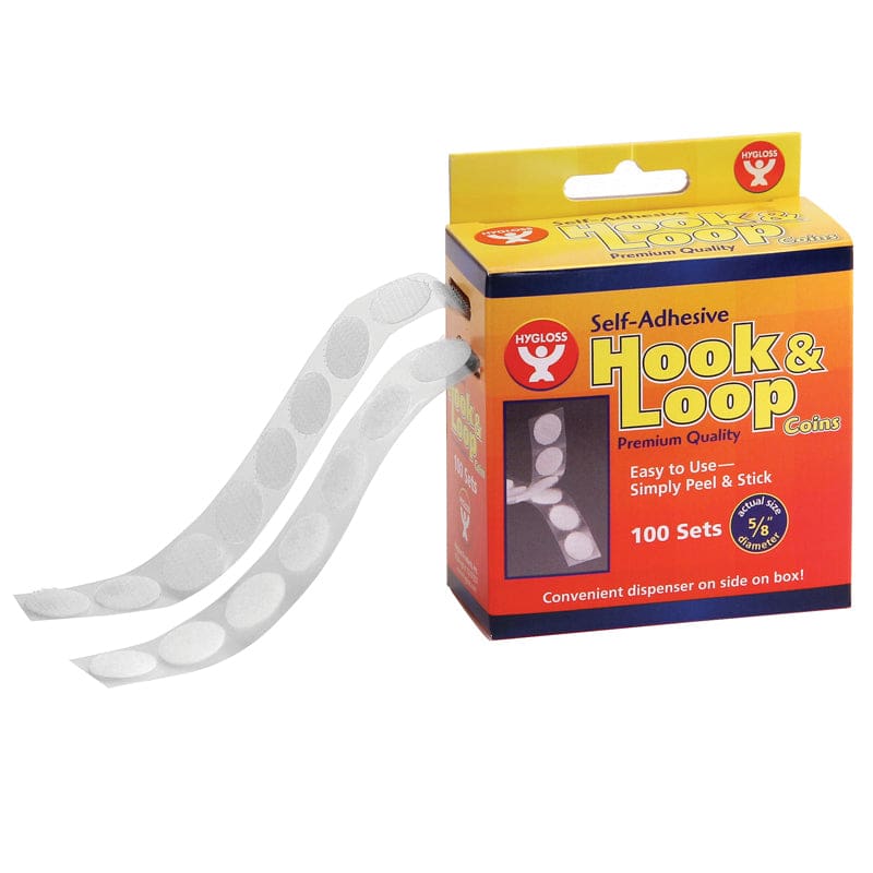 Hook & Loop Fastener 5/8 Coins 100 Sets (Pack of 2) - Velcro - Hygloss Products Inc.
