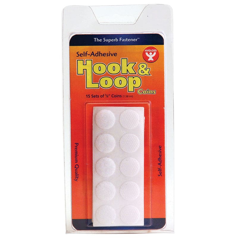 Hook & Loop Fastener 5/8 Coins 15St (Pack of 10) - Velcro - Hygloss Products Inc.