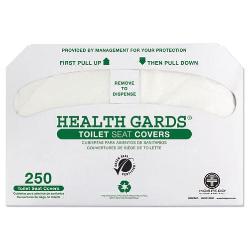 HOSPECO Health Gards Green Seal Recycled Toilet Seat Covers 14.25 X 16.75 White 250/pack 4 Packs/carton - Janitorial & Sanitation - HOSPECO®