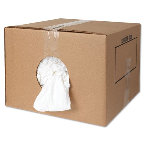 HOSPECO New Bleached White T-shirt Rags 25 Pounds/bag - Janitorial & Sanitation - HOSPECO®