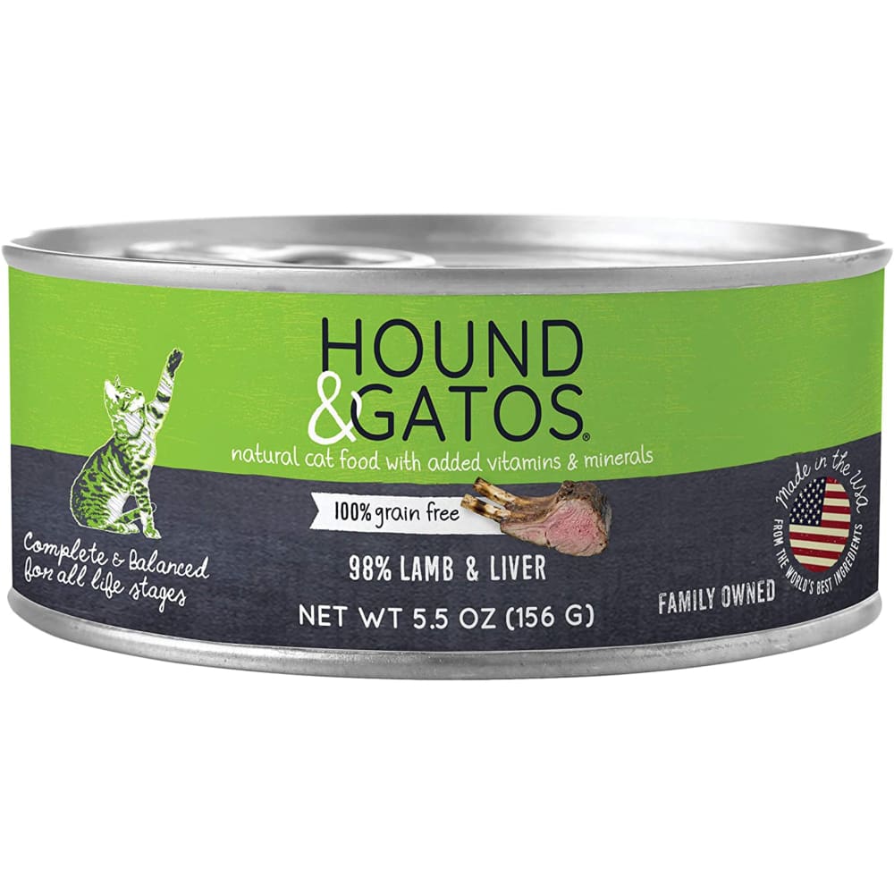 Hound and Gatos Cat Grain Free Lamb and Liver 5.5oz. (Case of 24) - Pet Supplies - Hound and Gatos