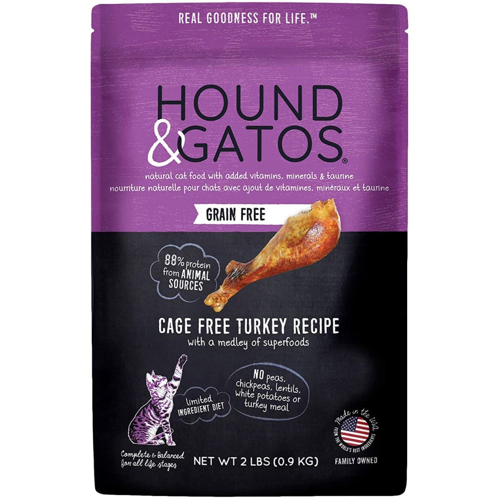 Hound and Gatos Cat Grain Free Turkey 2Lb - Pet Supplies - Hound and Gatos