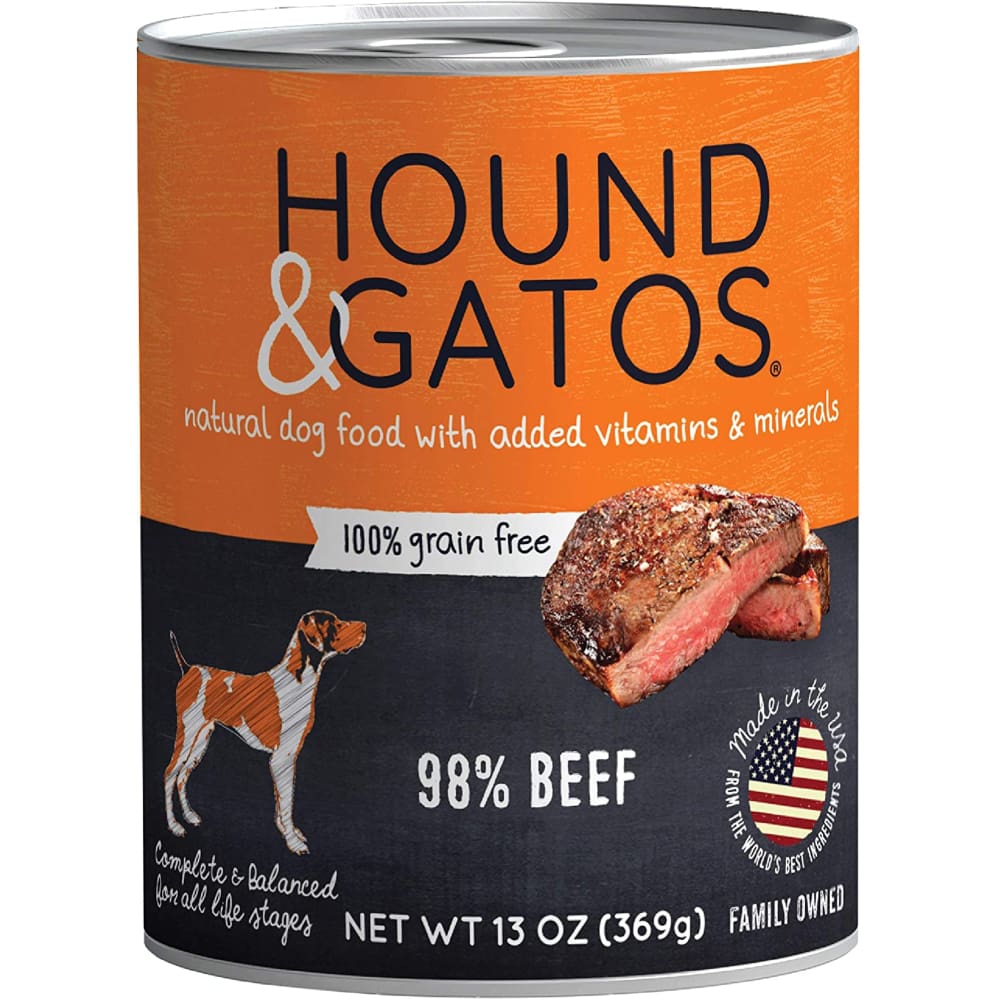 Hound and Gatos Dog Grain Free Beef 13oz. (Case of 12) - Pet Supplies - Hound and Gatos