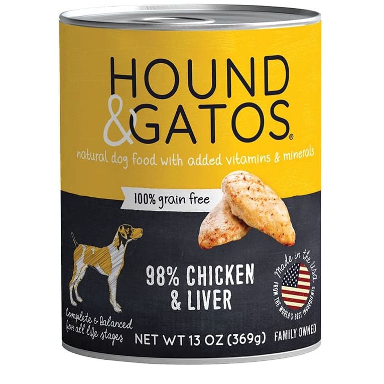 Hound and Gatos Dog Grain Free Chicken and Liver 13oz. (Case of 12) - Pet Supplies - Hound and Gatos
