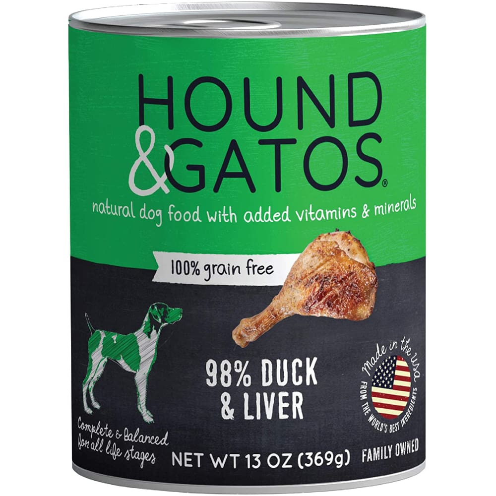 Hound and Gatos Dog Grain Free Duck and Liver 13oz. (Case of 12) - Pet Supplies - Hound and Gatos