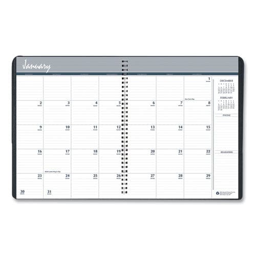 House of Doolittle 14-month Recycled Ruled Monthly Planner 11 X 8.5 Black Cover 14-month (dec To Jan): 2022 To 2024 - School Supplies -