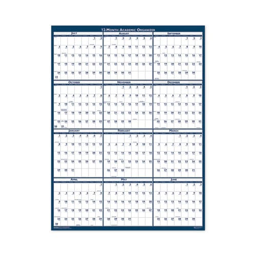 House of Doolittle Academic Year Recycled Poster Style Reversible/erasable Yearly Wall Calendar 18 X 24 12-month (july To June): 2022