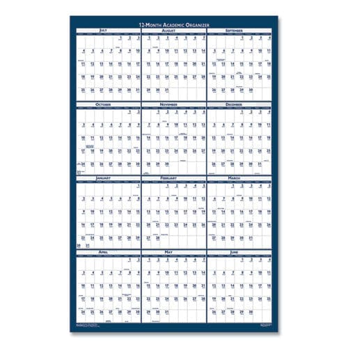 House of Doolittle Academic Year Recycled Poster Style Reversible/erasable Yearly Wall Calendar 24 X 37 12-month (july To June): 2022
