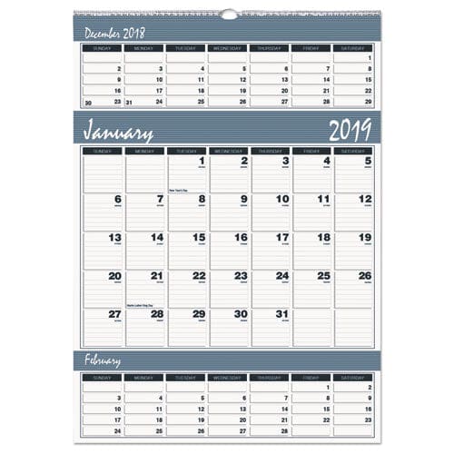 House of Doolittle Bar Harbor Recycled Wirebound 3-months-per-page Wall Calendar 15.5 X 22 White/blue/gray Sheets